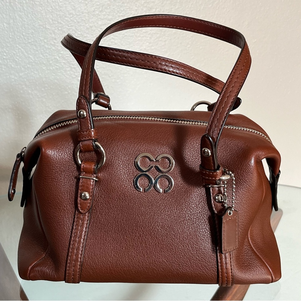 Coach Julia Brown Pebbled Leather Satchel